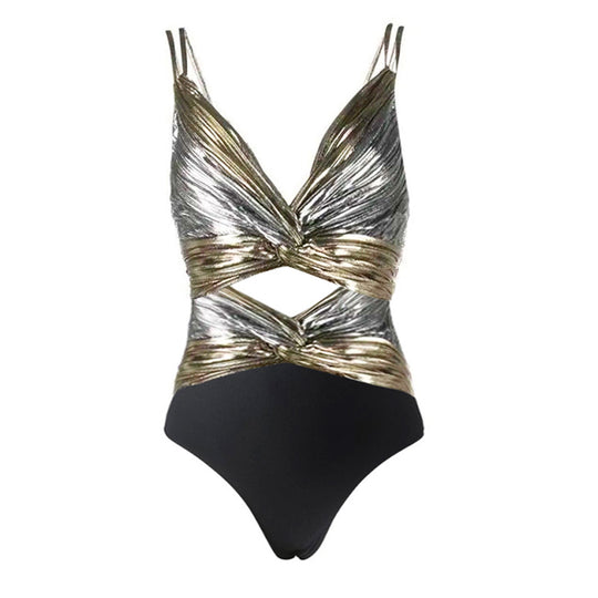 Damen Einteiliger Badeanzug mit elegantem Rüschendesign und asymmetrischem Schnitt EB