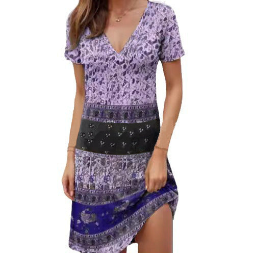 Damen Sommerkleid mit V-Ausschnitt EB
