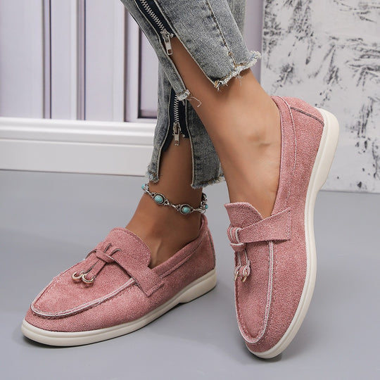 Damen Elegante Mokassins mit modischem Riemendesign und bequemer Dämpfung EB