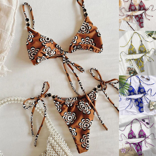 Damen Triangel-Bikini mit verspielten Bindebändern EB