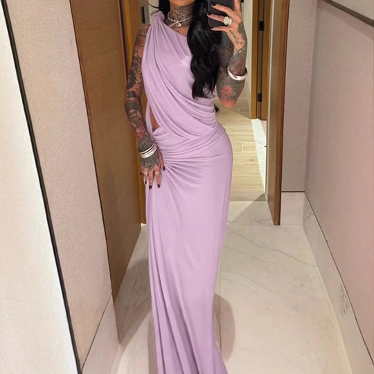 Damen Elegantes Wickeldress mit asymmetrischem Schnitt und Rüschendetails EB