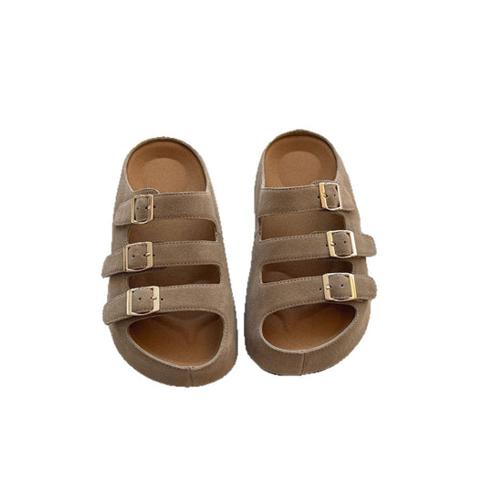 Damen Komfortable Riemensandalen mit verstellbaren Schnallen und ergonomischem Fußbett EB