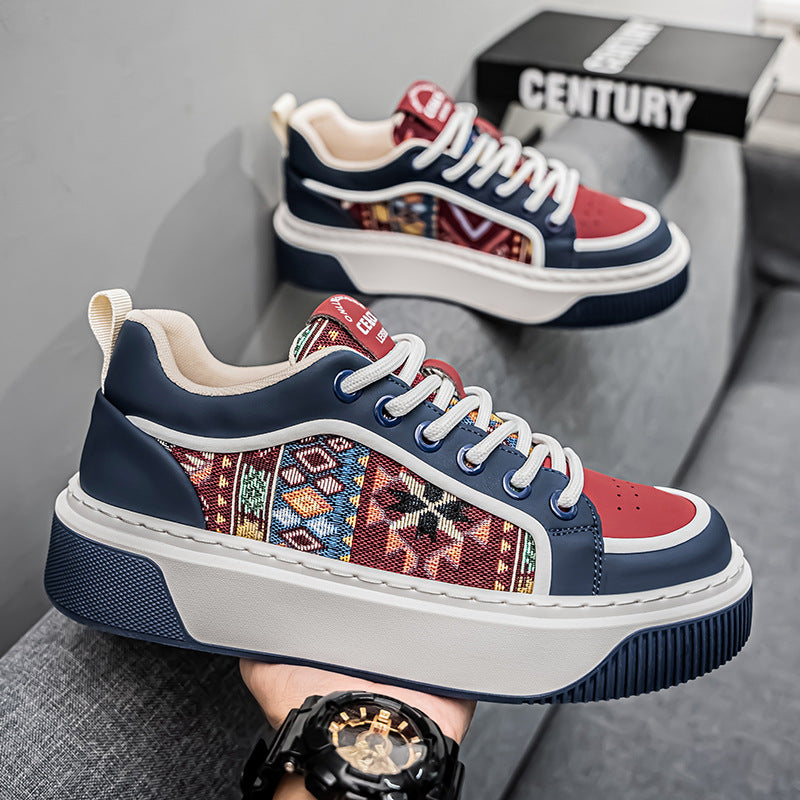 Damen modische Sneakers mit farbenfrohem Ethno-Muster und dämpfender Sohle EB
