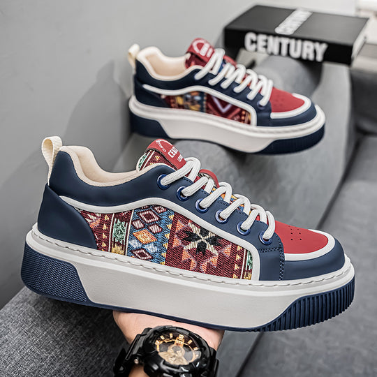 Damen modische Sneakers mit farbenfrohem Ethno-Muster und dämpfender Sohle EB