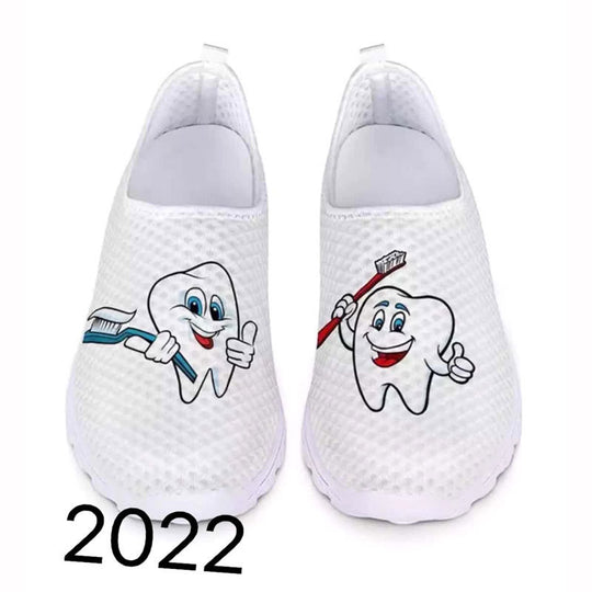Damen Slip-On Freizeitschuhe mit farbenfrohem Design und atmungsaktiver Oberseite EB