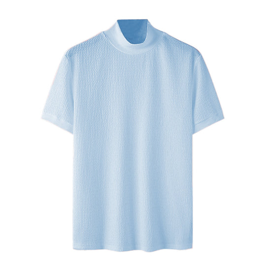 Herren nan Kurzarm Feinstrickshirt mit Stehkragen EB