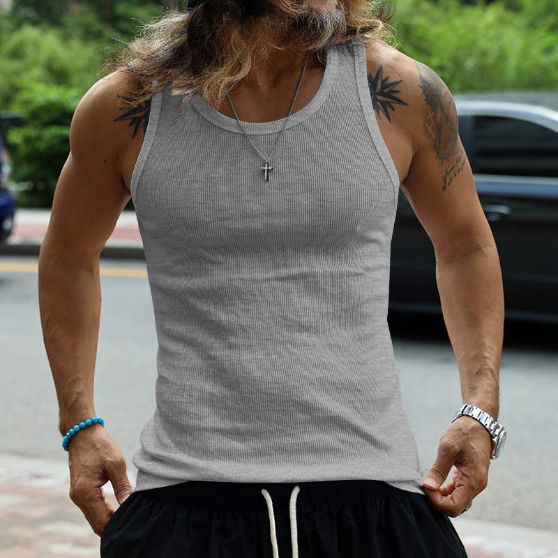 Herren Muskelshirt mit atmungsaktivem Rippenstrick EB