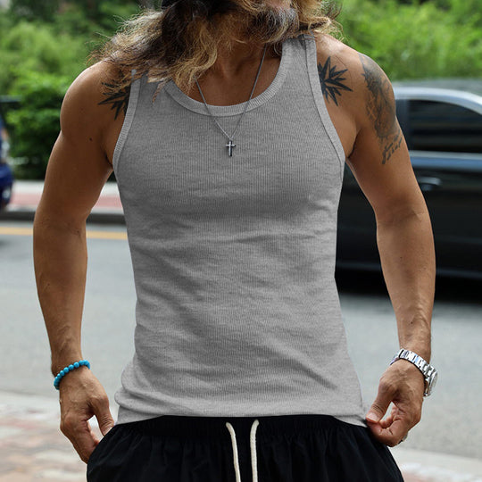 Herren Muskelshirt mit atmungsaktivem Rippenstrick EB