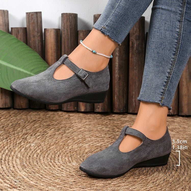 Damen Komfortable Ballerinas mit verstellbarem Riemen EB