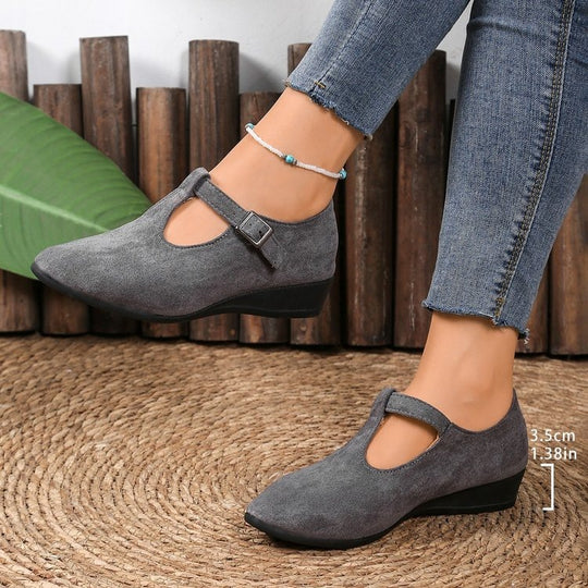 Damen Komfortable Ballerinas mit verstellbarem Riemen EB