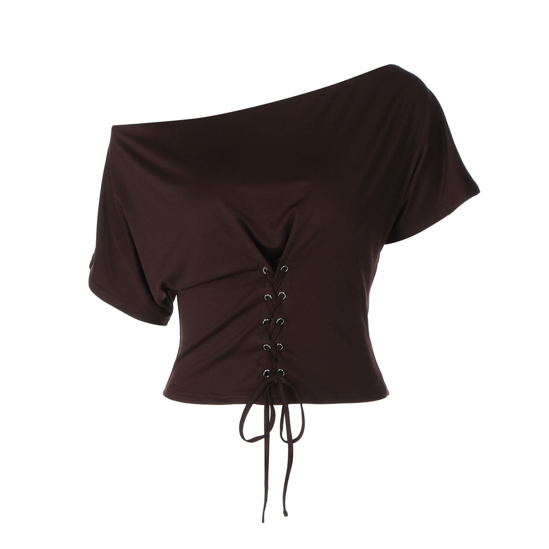 Damen Off-Shoulder Oberteil mit verstellbarem Kordelzug EB
