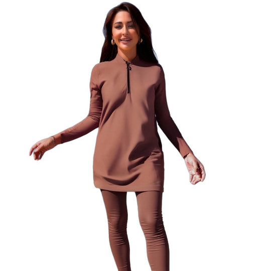 Damen Sportlicher Badeanzug mit langärmligem Design und hohem UV-Schutz EB