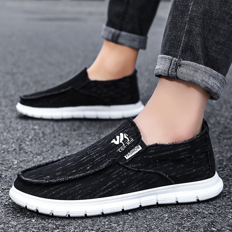 Damen Bequeme Slip-On Sneakers aus robustem Denim Material EB