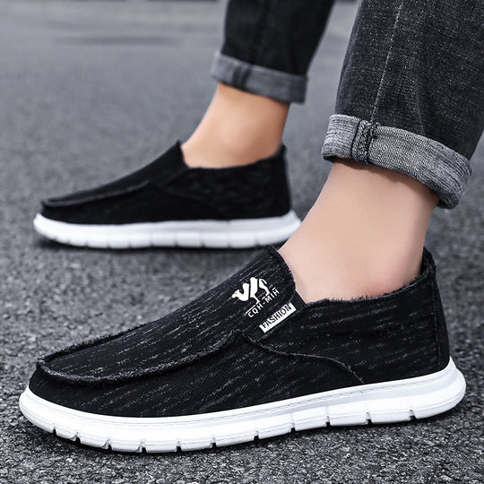 Damen Bequeme Slip-On Sneakers aus robustem Denim Material EB