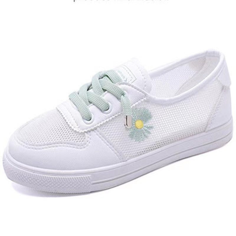Damen lässige Sneaker mit buntem Blumenmotiv EB