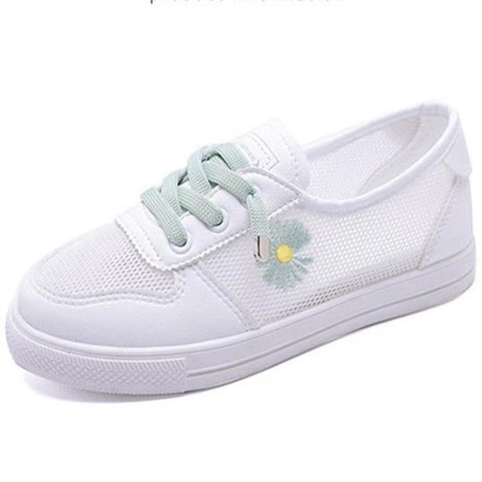 Damen lässige Sneaker mit buntem Blumenmotiv EB