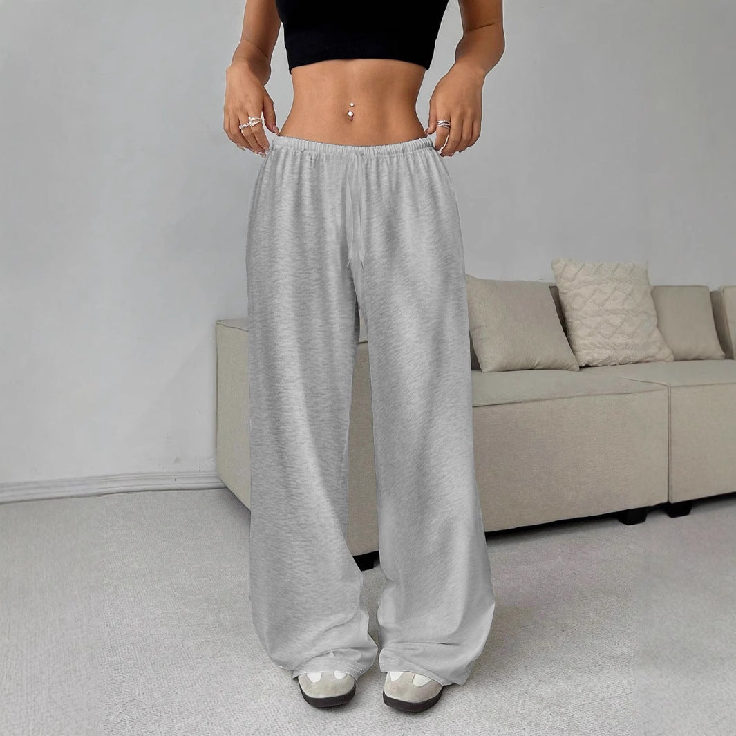 Damen Weit geschnittene Stoffhose mit elastischem Bund und komfortablem Schnitt EB