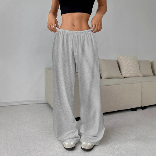 Damen Weit geschnittene Stoffhose mit elastischem Bund und komfortablem Schnitt EB