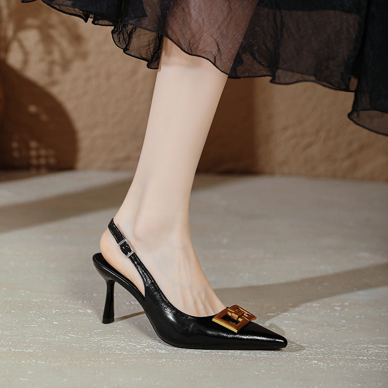 Damen Slingback Pumps mit eleganter Schnallenapplikation EB