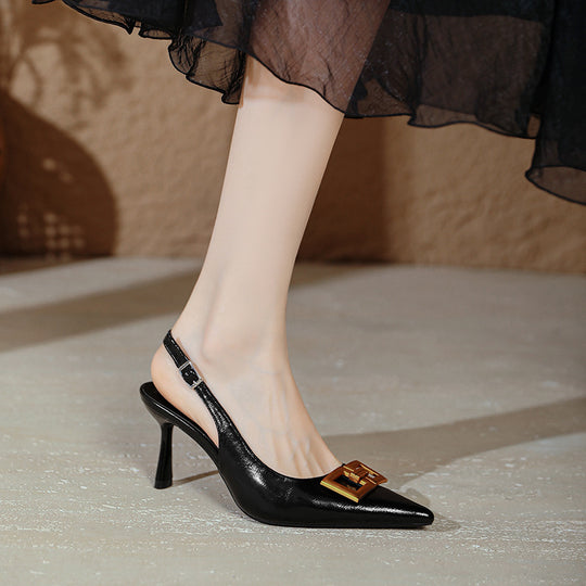 Damen Slingback Pumps mit eleganter Schnallenapplikation EB