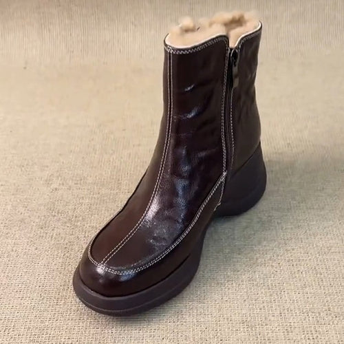 Damen modische Winterstiefel mit bequemer Innenpolsterung und rutschfester Sohle EB