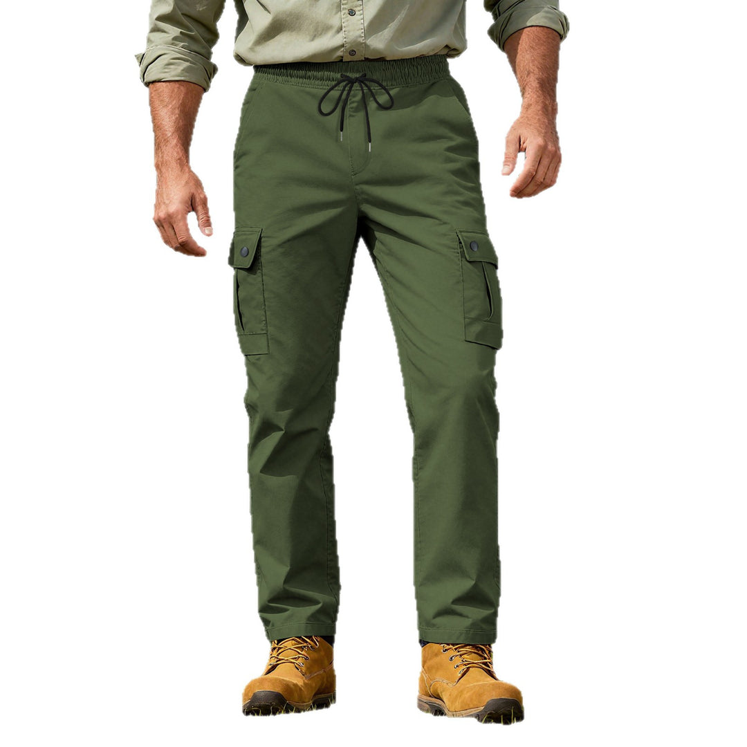 Herren Outdoor-Cargohose mit elastischem Tunnelzugbund und Druckknopf-Taschen EB