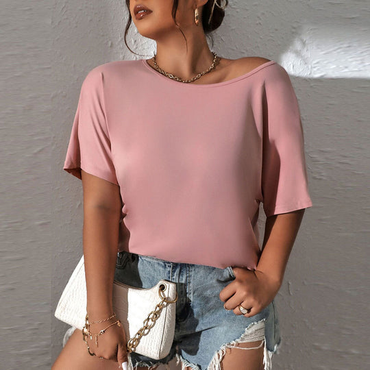 Damen lässiges Oberteil mit schickem Schulterdesign und weichem Material EB
