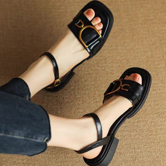 Damen modische Sling-Sandalen mit eleganter Schnallenapplikation EB
