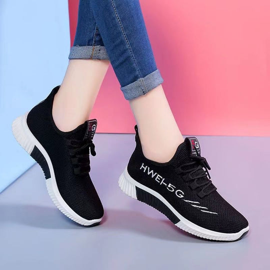 Damen Sportschuhe mit flexiblem Strickdesign und dämpfender Laufsohle EB