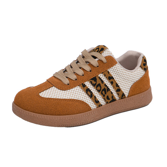 Damen Sportliche Sneaker mit Leoprint und atmungsaktivem Obermaterial EB