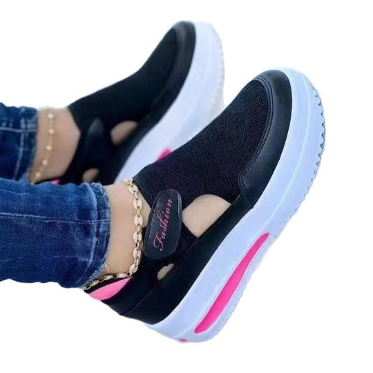 Damen luftige Slip-On Sneakers mit modischem Design EB