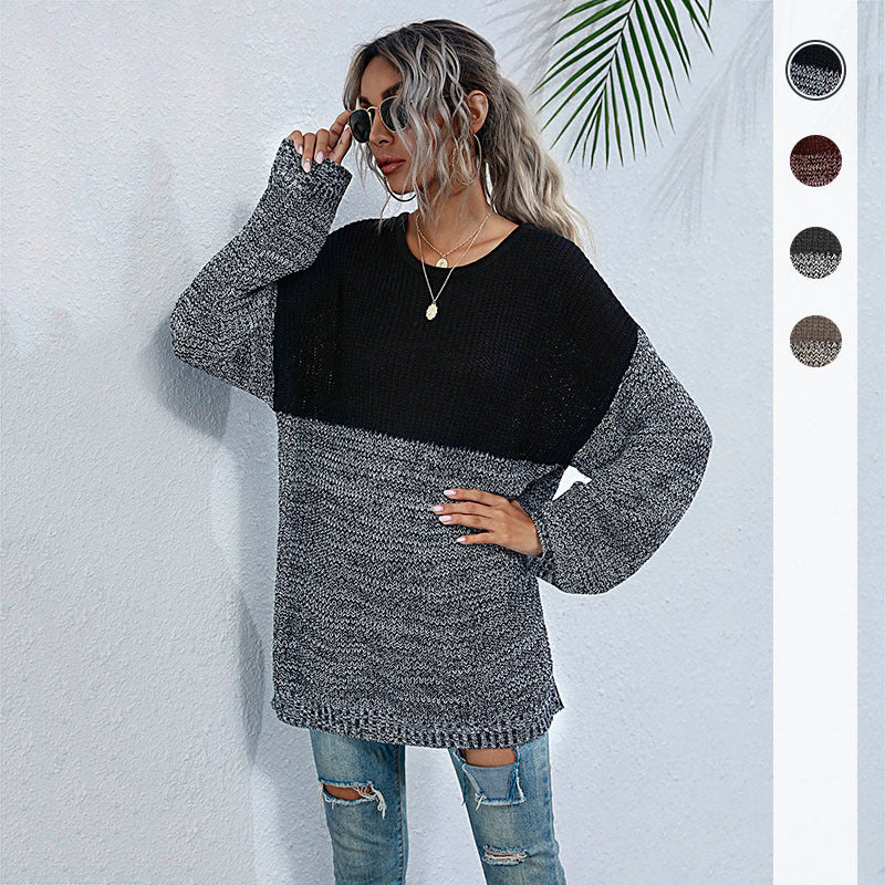 Damen Oversized Strickpullover mit modernem Farbverlauf EB