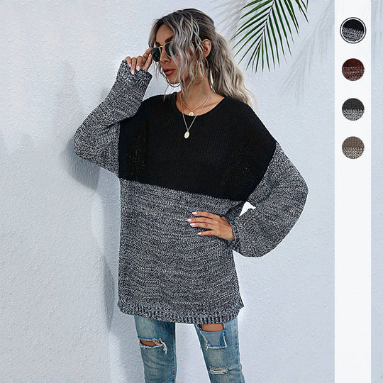 Damen Oversized Strickpullover mit modernem Farbverlauf EB