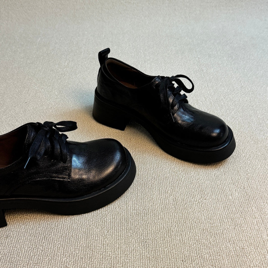 Damen modische Schnürschuhe mit stilvollem Plateau und hochwertiger Obermaterial EB