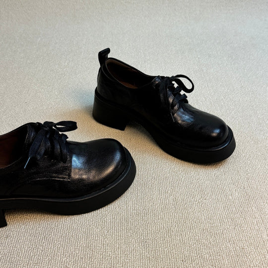 Damen modische Schnürschuhe mit stilvollem Plateau und hochwertiger Obermaterial EB