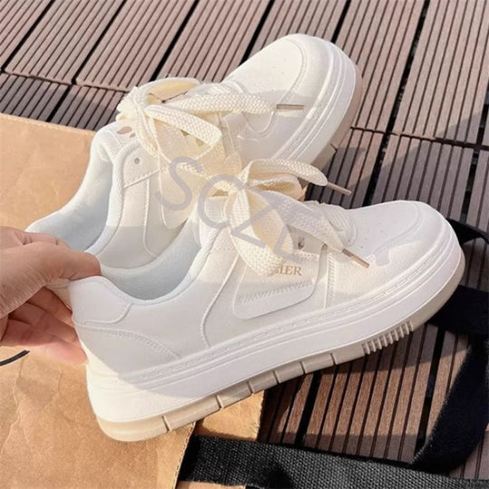 Damen modische Plateau-Sneaker mit luftiger Sohle und bequemer Dämpfung EB