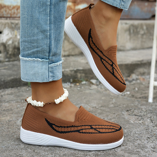 Damen Bequeme Slip-On Sneakers mit atmungsaktivem Obermaterial EB