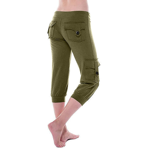 Damen Praktische Freizeithose mit seitlichen Taschen und verstellbarem Bund EB