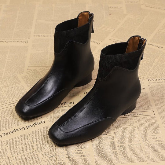 Damen elegante Chelsea-Stiefeletten mit flexiblem Stretch-Einsatz EB
