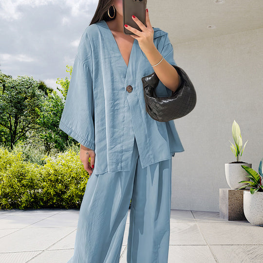 Damen Elegante Kimono-Jacke mit weiten Ärmeln und lockerer Passform EB