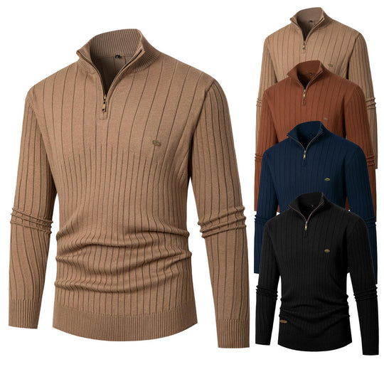 Herren Pullover mit Stehkragen und Feinstrick EB