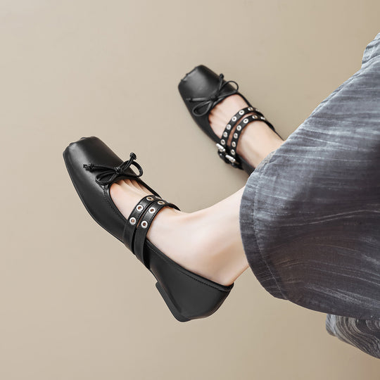 Damen Ballerinas mit modischen Schnallen und elegantem Schnitt EB