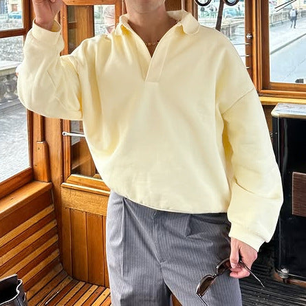 Herren lässiger V-Ausschnitt Pullover aus softem Material EB