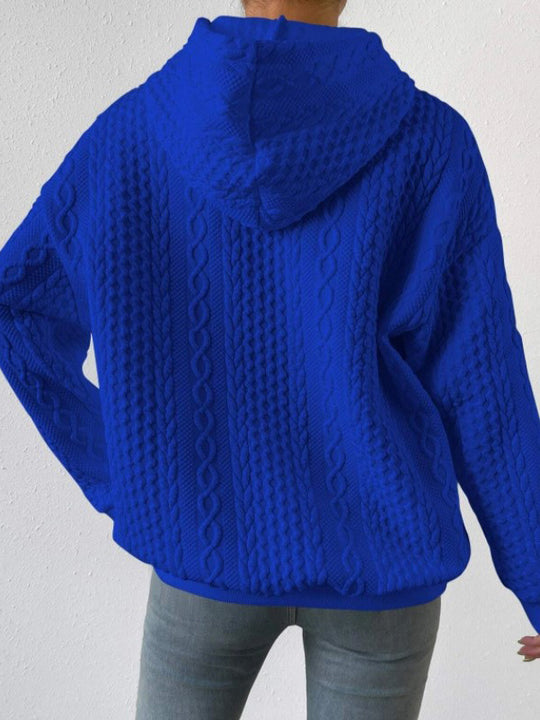 Damen Kapuzenpullover mit Kordelzug und strukturiertem Muster EB