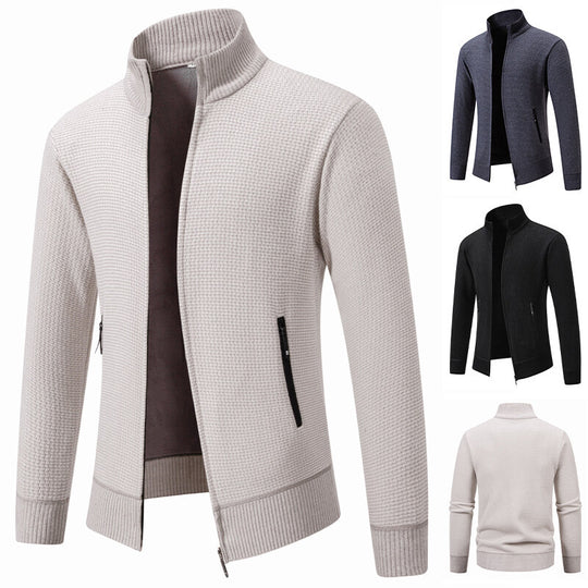 Herren leichte Strickjacke mit modernem Zipper und sportlichem Design EB