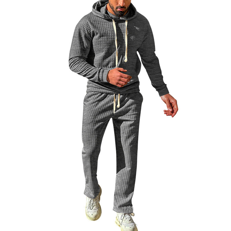 Herren Sportlicher Fleeceanzug mit modernem Strukturdesign und praktischer Kapuze EB