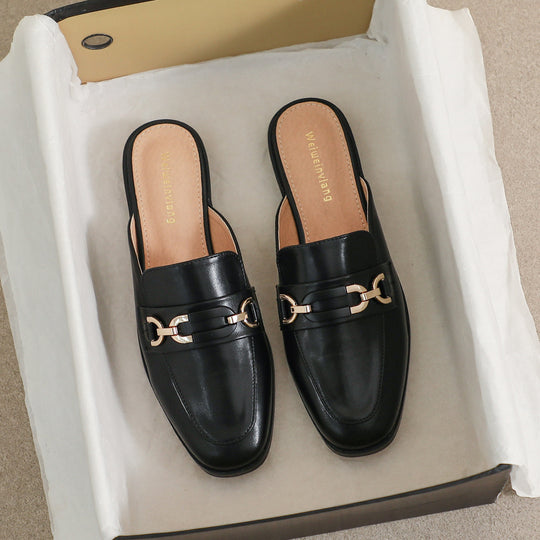 Damen elegante Mules mit modischem Kettendetail EB