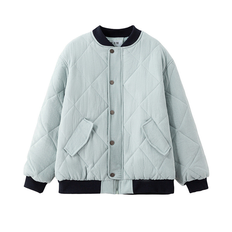 Damen Kuschelige gesteppte Jacke mit Druckknöpfen und weichem Innenfutter EB