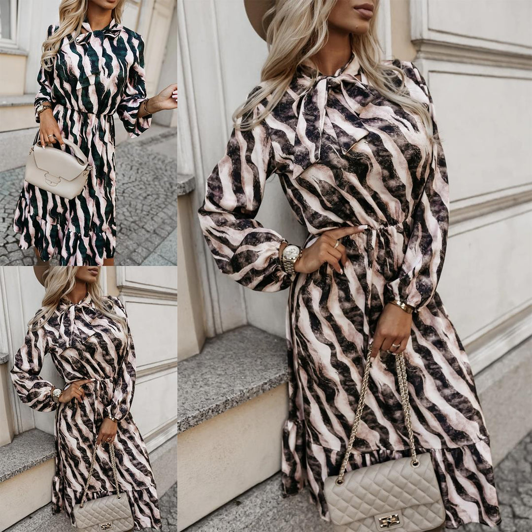 Damen Maxikleid mit geschmackvollem Streifenmuster und praktischen Taschen EB