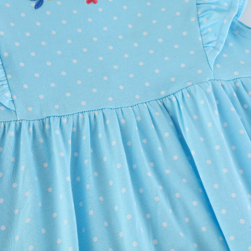 Mädchen Baumwollkleid mit niedlichen Meerjungfrauenapplikationen EB